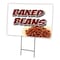 Signmission Baked Beans Yard Sign & Stake outdoor plastic coroplast window, C-1824 Baked Beans C-1824 Baked Beans - alternate 1